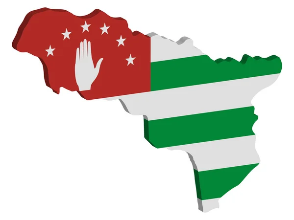 Republic Of Abkhazia map flag vector 3D — 스톡 벡터