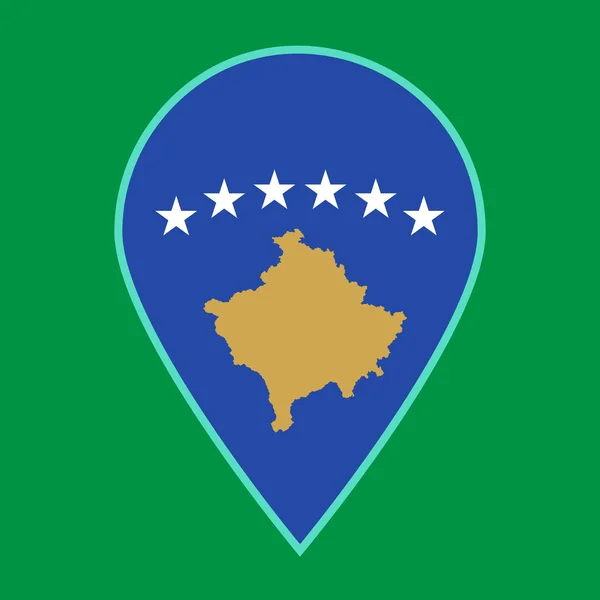 Vecteur de voyage icône drapeau du Kosovo — Image vectorielle