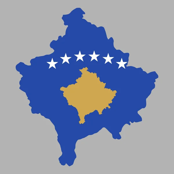 Carte du Kosovo illustration vectorielle du drapeau eps 10 — Image vectorielle