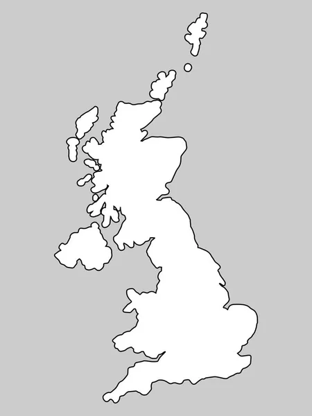 Reino Unido Mapa Contorno Negro Vector Ilustración Eps — Archivo Imágenes Vectoriales
