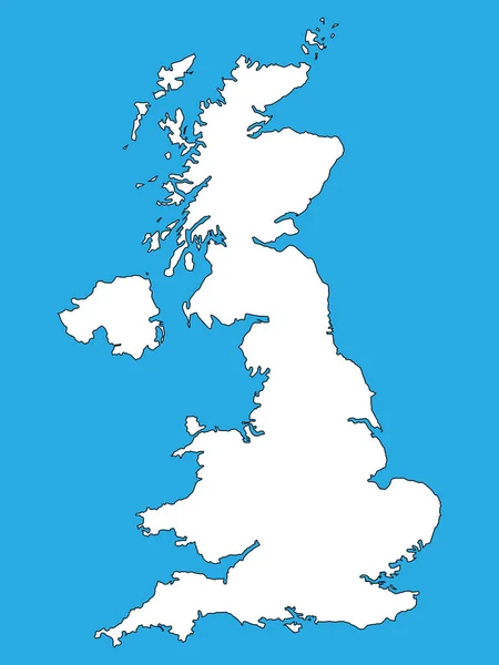 Reino Unido Mapa Contorno Negro Vector Ilustración Eps — Archivo Imágenes Vectoriales