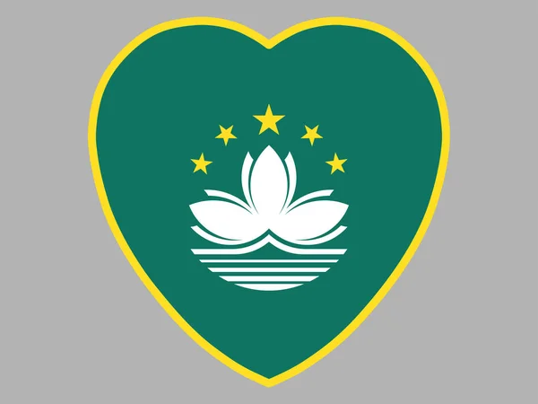 Прапор Макао Малюнках Формі Серця — стоковий вектор