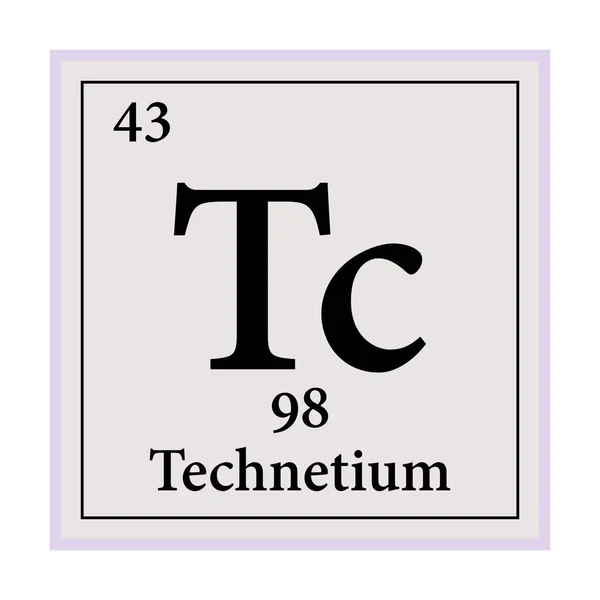 Inggris Technetium Periodic Table Elements Vector Illustration Eps - Stok Vektor