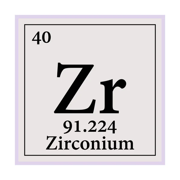 Zirkonium Periodisk Tabell Över Elementen Vektor Illustration Eps — Stock vektor