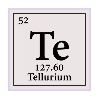 Elementler Vektör illüstrasyonunun Tellurium Periyodik Tablosu 10 puan