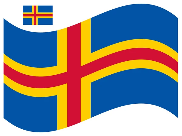Våg Åland Flagga Vektor Illustration Eps — Stock vektor