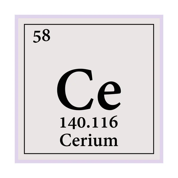 Cerium Periodisk Tabell Över Elementen Vektor Illustration Eps — Stock vektor