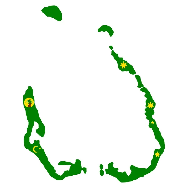 Cocos Szigetek Térkép Zászló Vektor Illusztráció Eps — Stock Vector