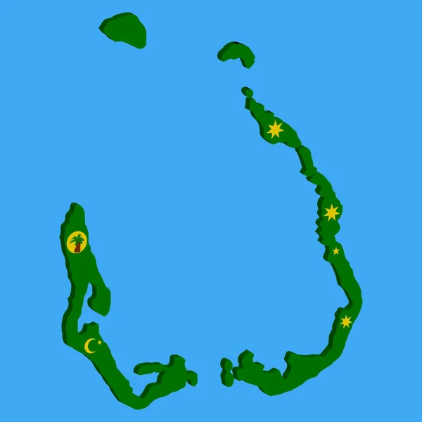 Islas Cocos Mapa Bandera Vector Ilustración Eps — Archivo Imágenes Vectoriales