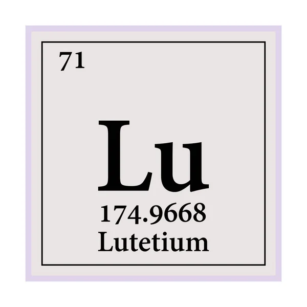 Lutetium Periodisk Tabell Över Elementen Vektor Illustration Eps — Stock vektor