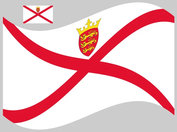 ジャージーの旗の波BailiwickベクトルイラストEps — ストックベクタ