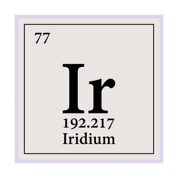 Iridium Periodisk Tabell Över Elementen Vektor Illustration Eps — Stock vektor