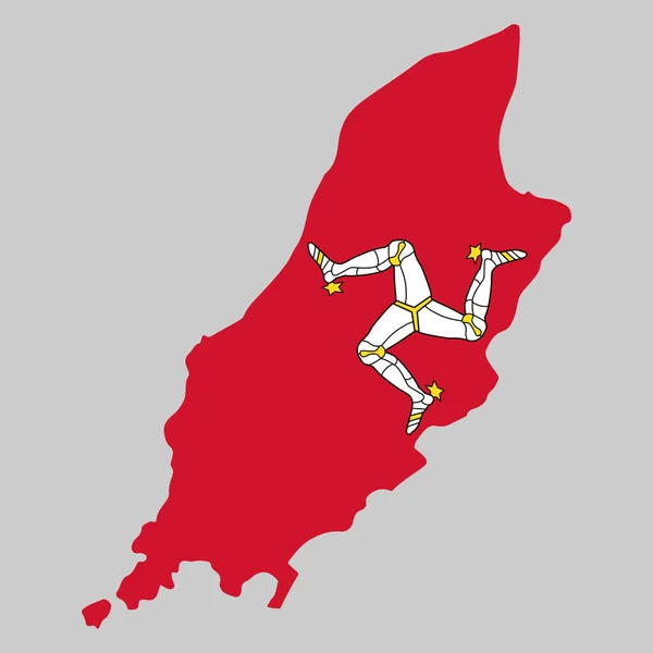 Man Adası Harita Bayrak Vektörü Illüstrasyonu Puan — Stok Vektör