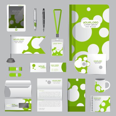 Origami elemanları ile beyaz kimlik şablonu. Vektör şirket st