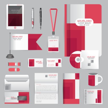 Origami elemanları ile beyaz kimlik şablonu. Vektör şirket st