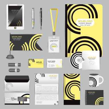 Origami elemanları ile beyaz kimlik şablonu. Vektör şirket st