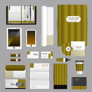 Origami elemanları ile beyaz kimlik şablonu. Vektör şirket st