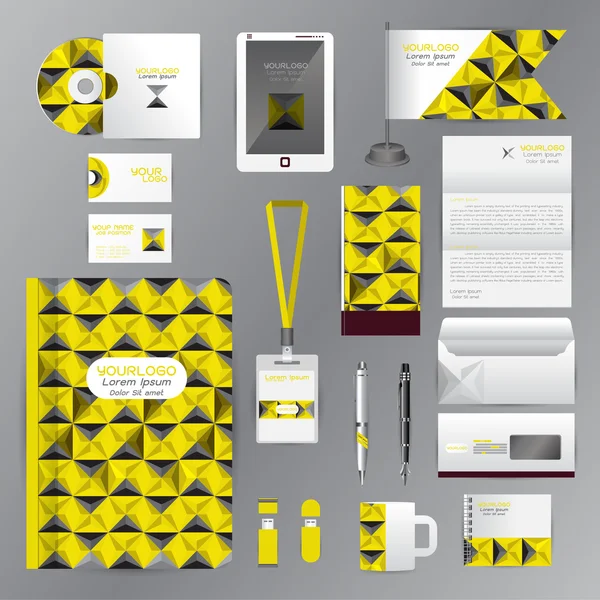 White identity template with origami elements. Vector company st — Stock vektor