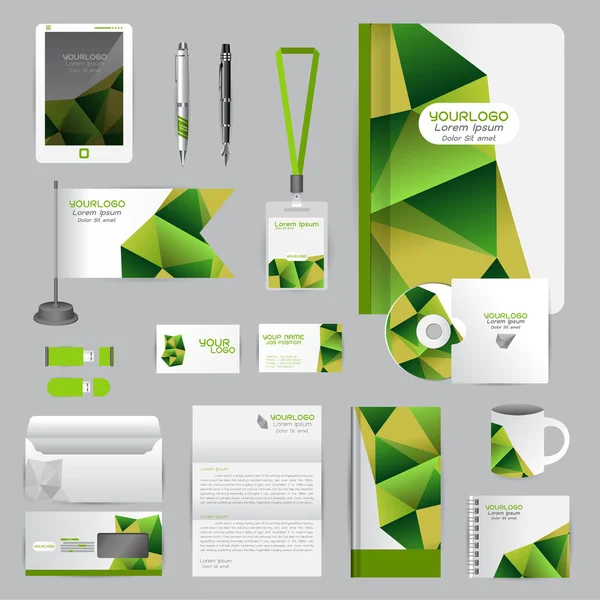 White identity template with origami elements. Vector company st — Stockový vektor