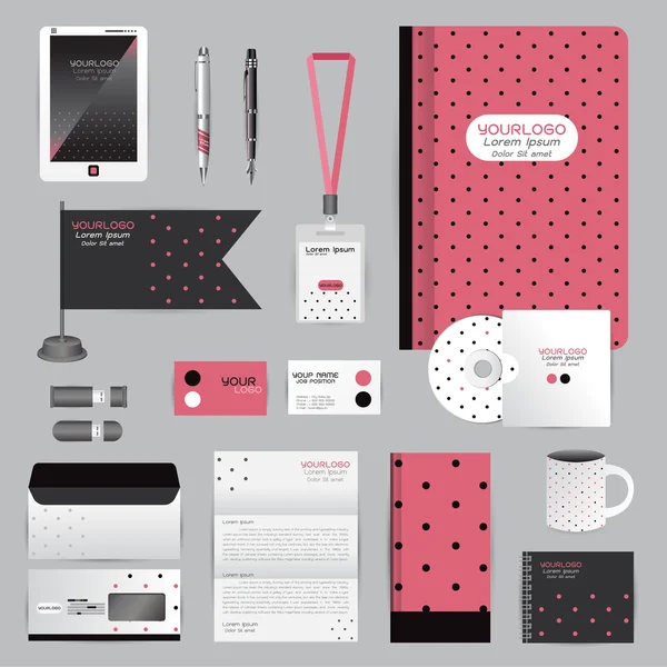 White identity template with origami elements. Vector company st — Stock vektor