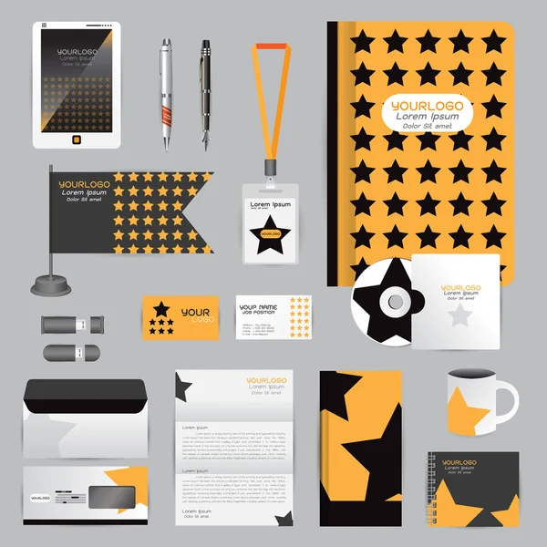 White identity template with origami elements. Vector company st — ストックベクタ