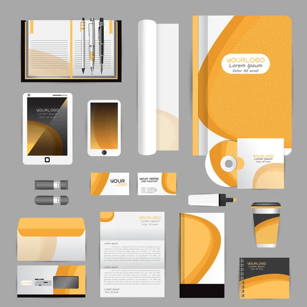 White identity template with origami elements. Vector company st — Stockový vektor