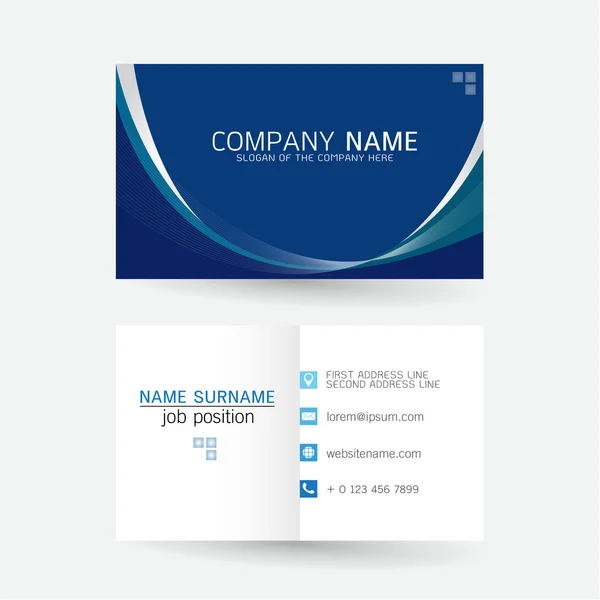 Vector Modern simple light business card template with flat user — Stock Vector