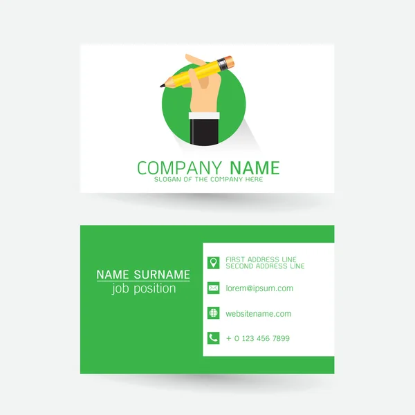 Vector Modern simple light business card template with flat user — Stock Vector