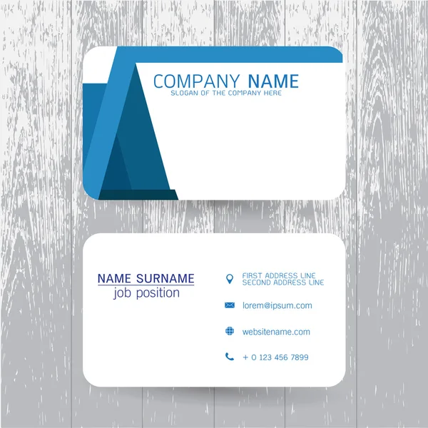 Vector Modern simple light business card template with flat user — Stock Vector