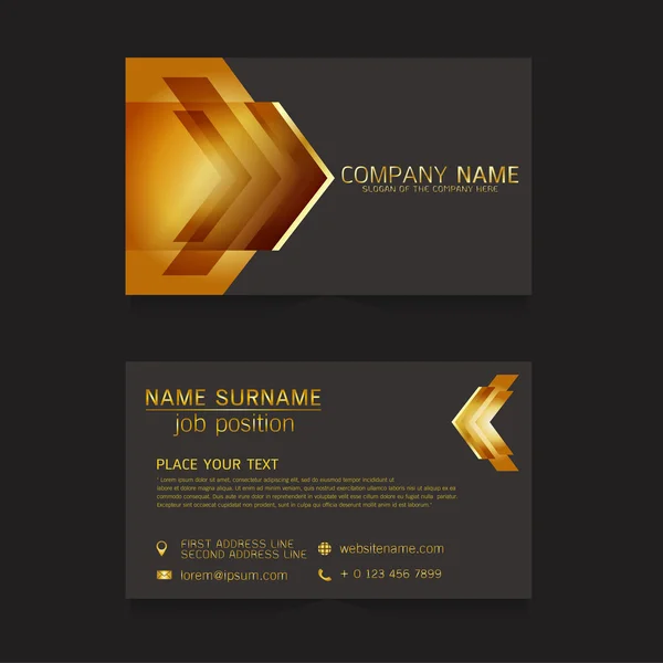 Vector business card gold — Stock Vector