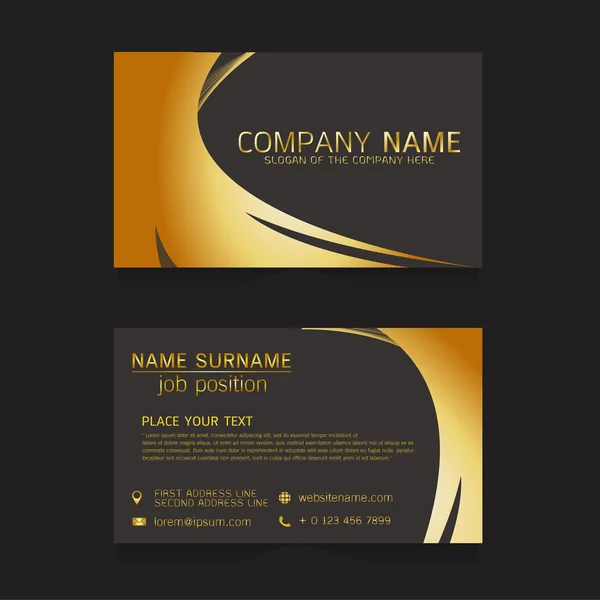 Vector business card gold — Stock Vector