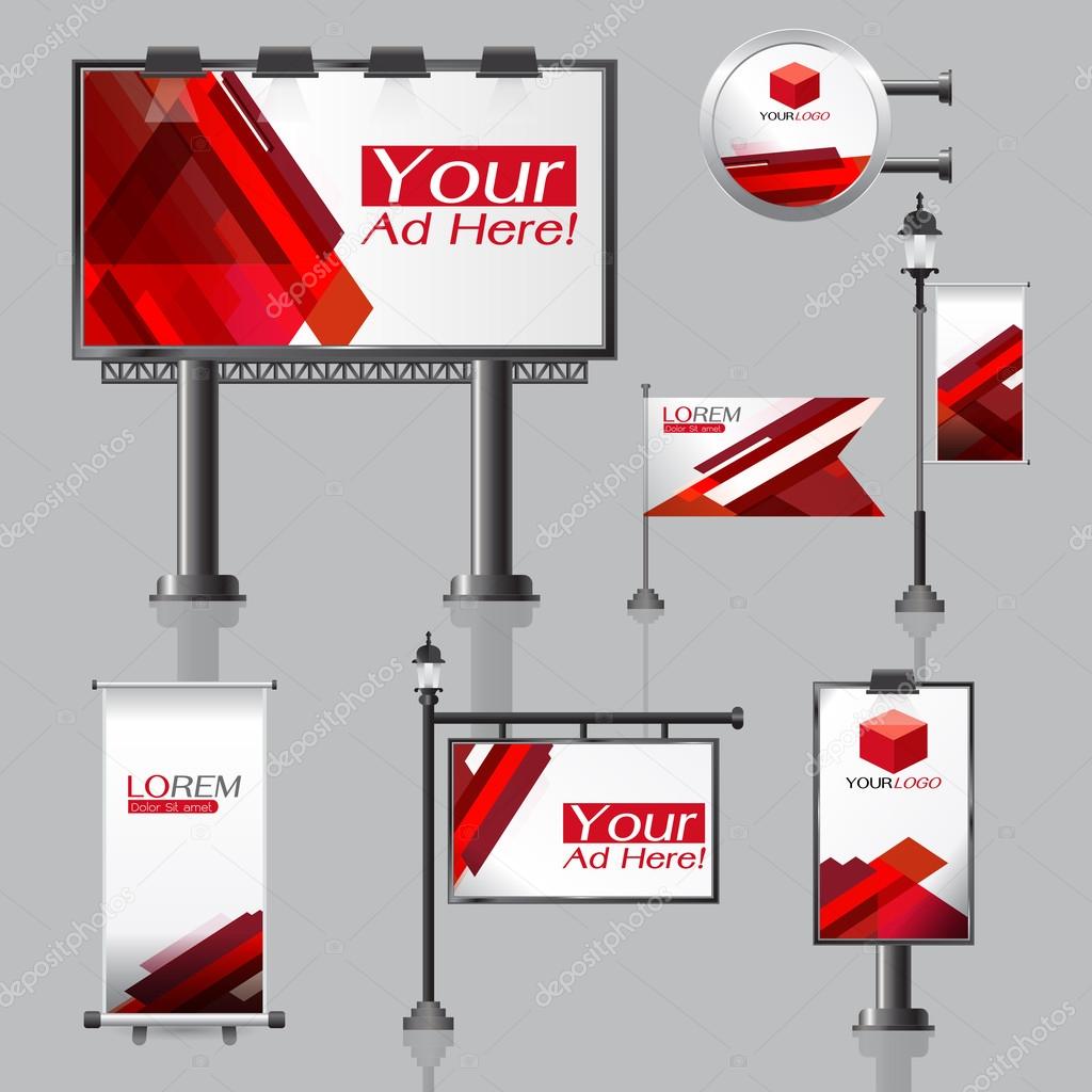 vector Outdoor advertising design for company with color circles