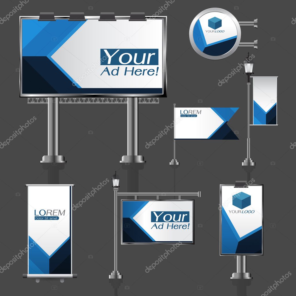 vector Outdoor advertising design for company with color circles