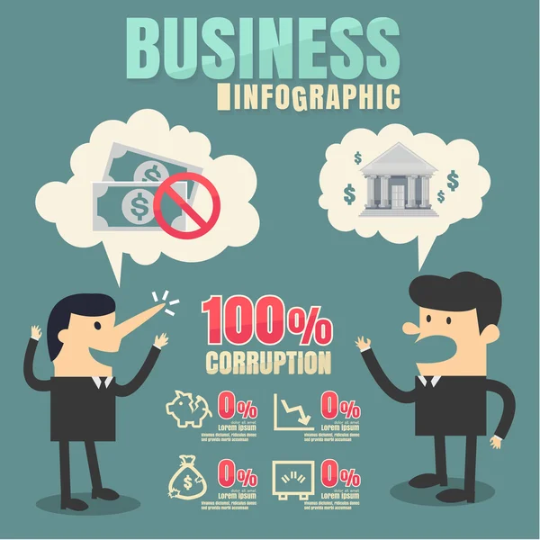 Infographic corruptie Business op witte achtergrond — Stockvector