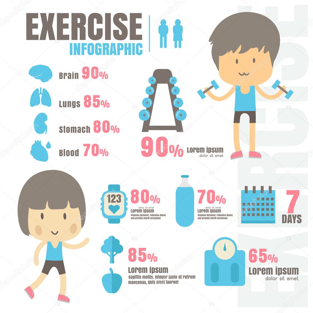 Infographic exercise Health Treatment on white background