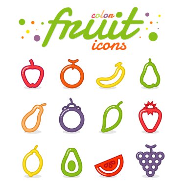 simge meyve beyaz arka plan üzerinde renkli vektör