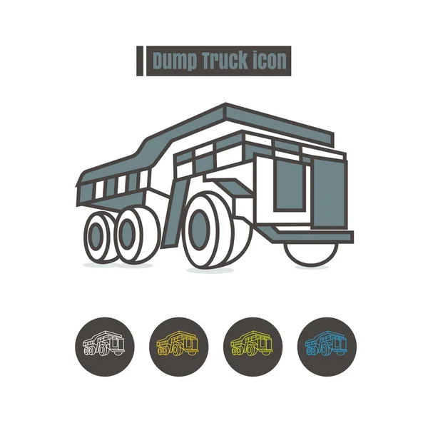 Vetor Dumper caminhão ícone cor no fundo branco — Vetor de Stock