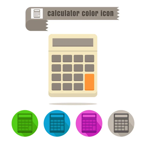 Pictogram rekenmachine kleurrijk ontwerp vector op witte achtergrond — Stockvector