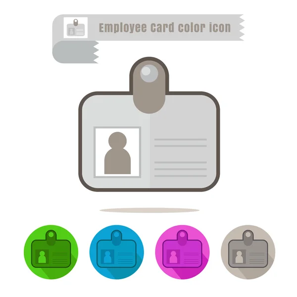 Pictogram werknemerskaart kleurrijk ontwerp vector op witte achtergrond — Stockvector