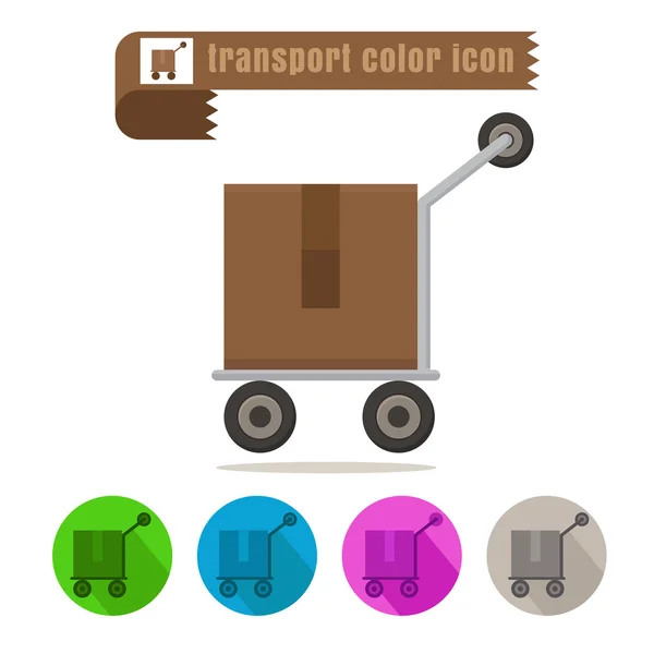 Ícone pacote de transporte colorido vetor de design no fundo branco — Vetor de Stock