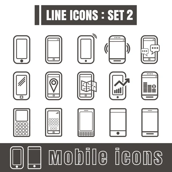 Line icons black set 2. Illustration eps 10 on white background — Stock Vector