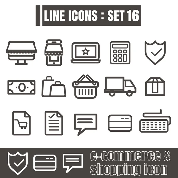 Icon e-commerce & shashing line black Modern Style — стоковый вектор