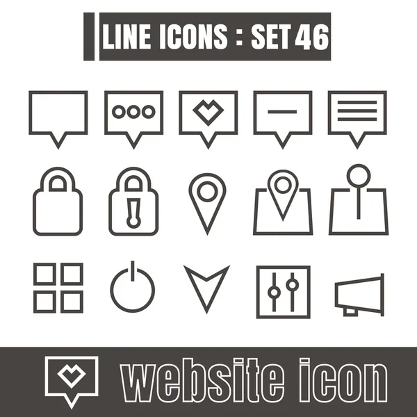 Línea de iconos Sitio web Diseño moderno Símbolo vector negro en blanco ba — Archivo Imágenes Vectoriales