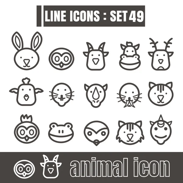 Beyaz backg yüz hayvan Modern tasarım siyah vektör simgeleri sıraya