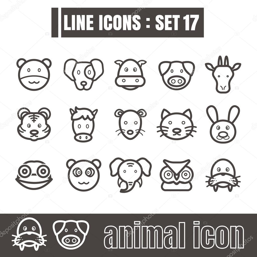 Icon animal line black Modern Style vector on white background