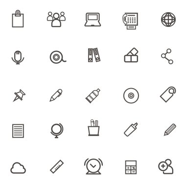 İş, bankacılık, co için ince çizgi simgeler vektör çizim