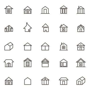 İş, bankacılık, co için ince çizgi simgeler vektör çizim