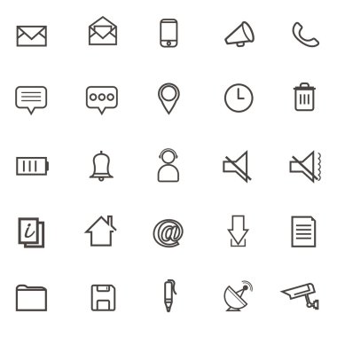 İş, bankacılık, co için ince çizgi simgeler vektör çizim