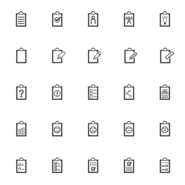 vector Record book set icons. Office equipment for planning and  clipart