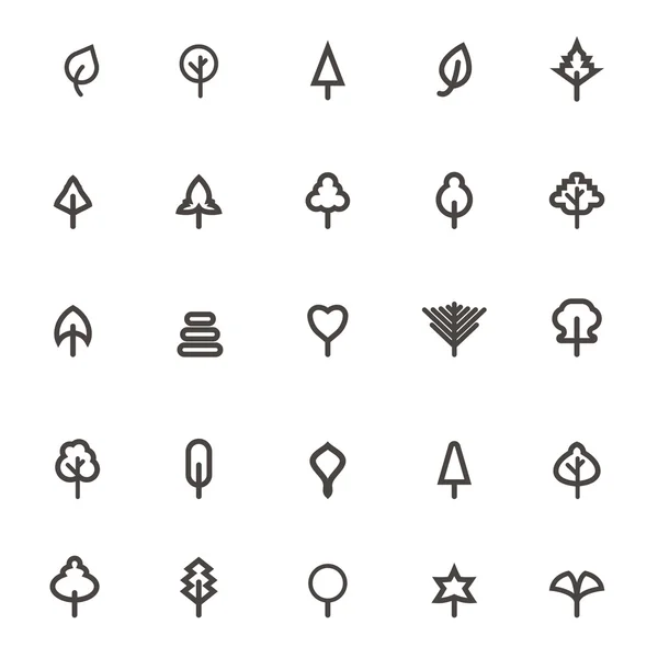 Beyaz arka plan üzerinde çizgili tasarım simgeler vektör yaprak